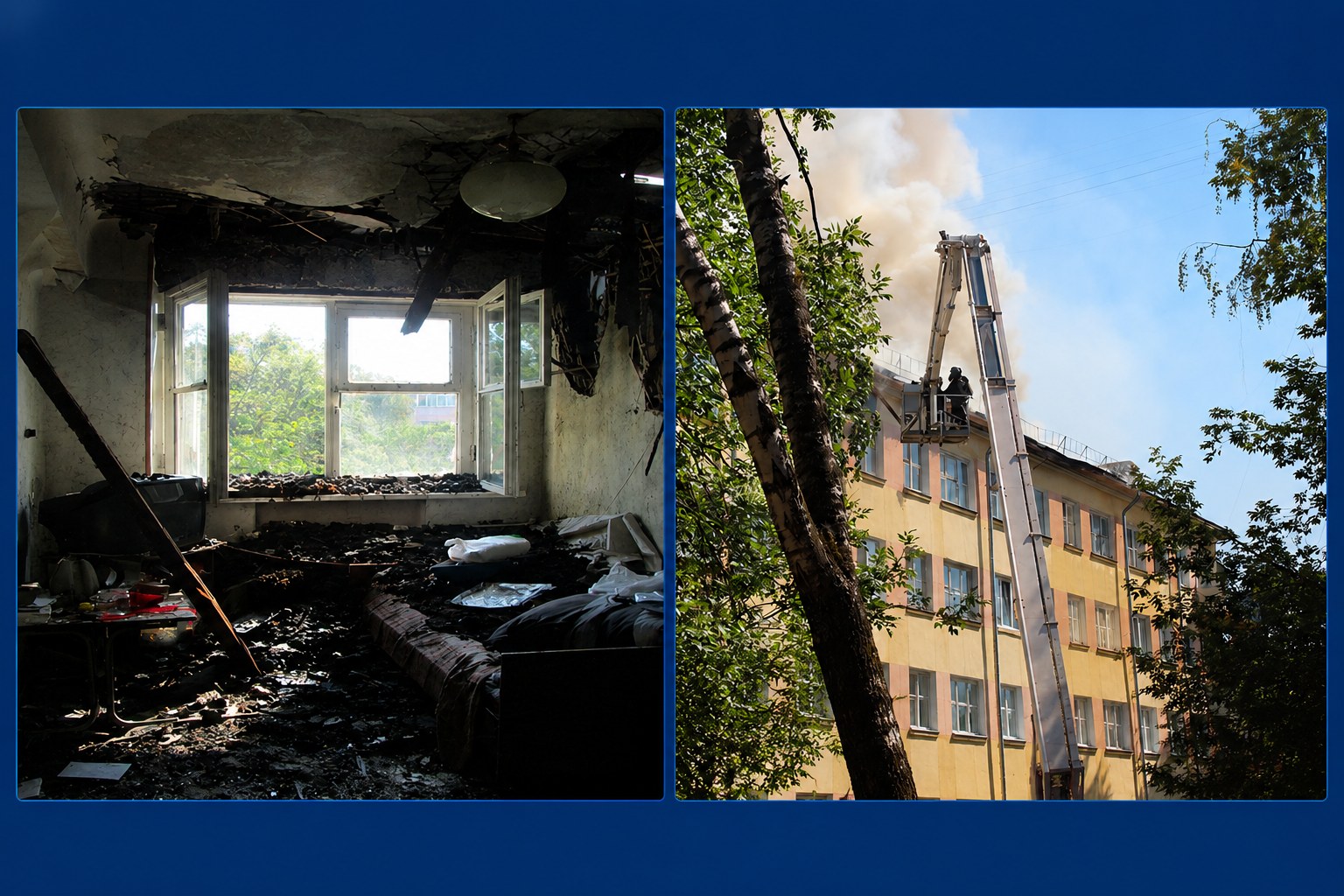 Тушение пожара на проспекте Молодёжном, д. 22, 28 июля 2014 года